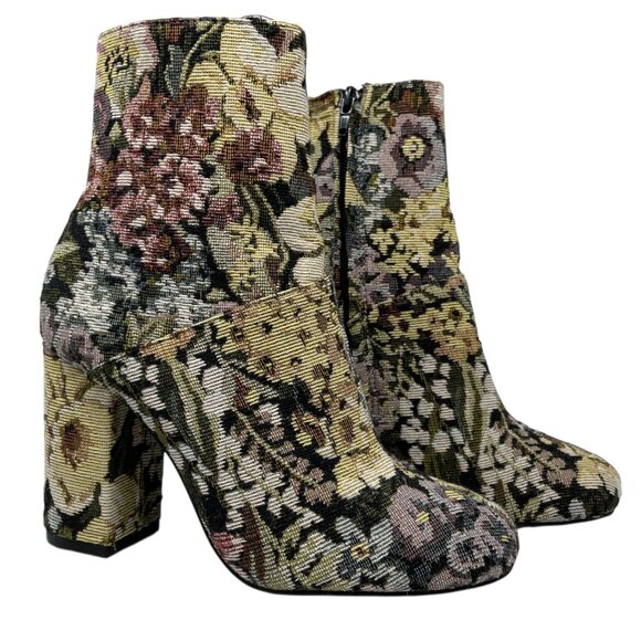 Urban Outfitters Emma Jacquard Floral Brocade Boots Romantic Soft Girl 6 - Picture 1 of 16